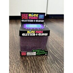 NeeDoh Nice Cube Glitter and Glow PURPLE Schylling Squishy Stress Toy AUTHENTIC